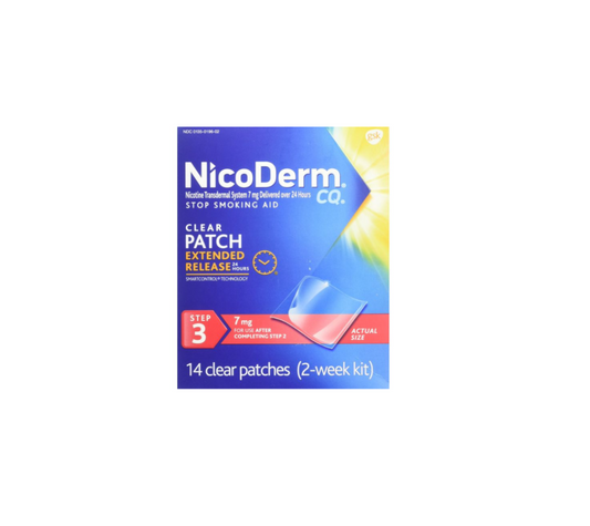 NicoDerm CQ Step 3 Clear Nicotine Patches - 14 patches (2-week kit)