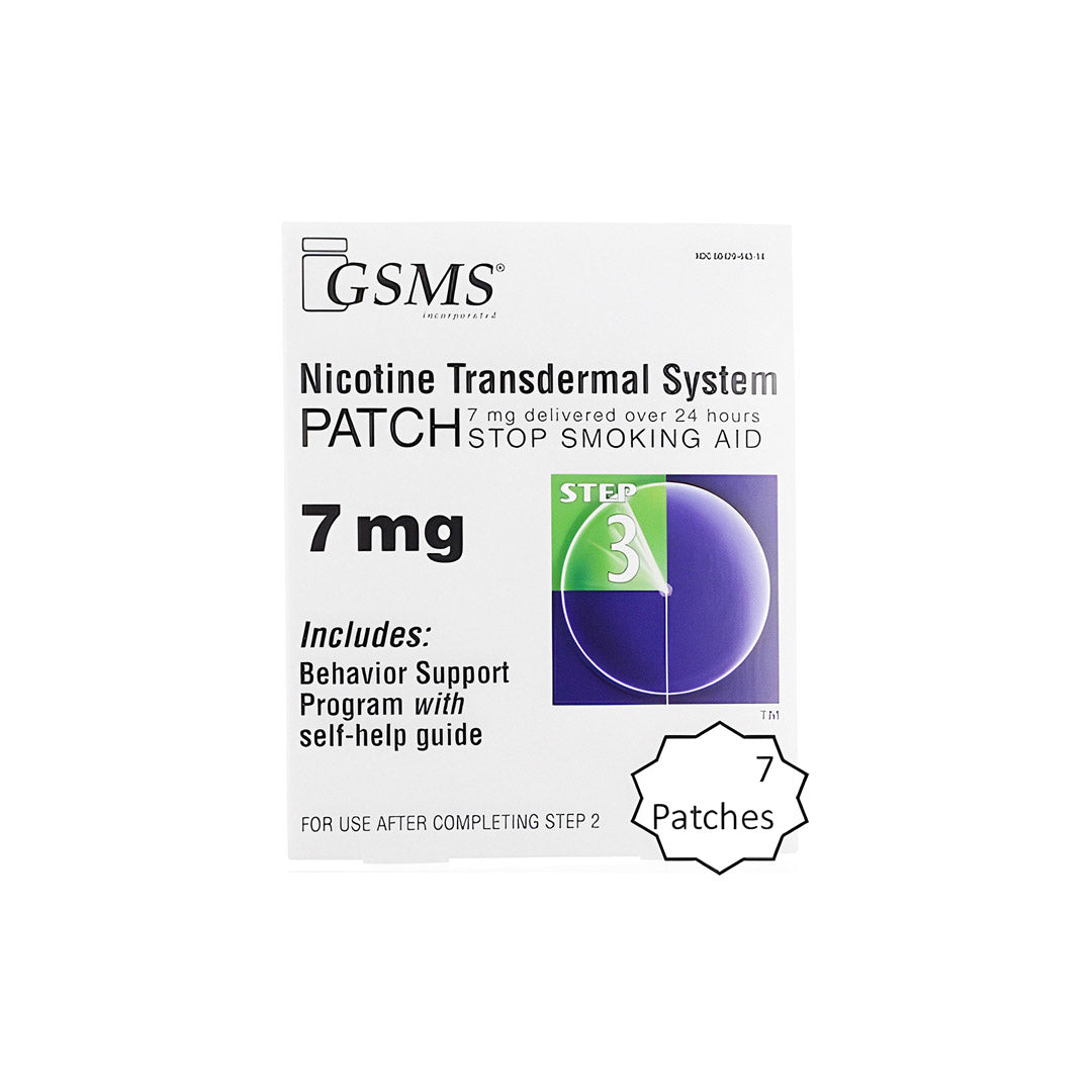 GSMS Step Three Nicotine 7 Day Patches